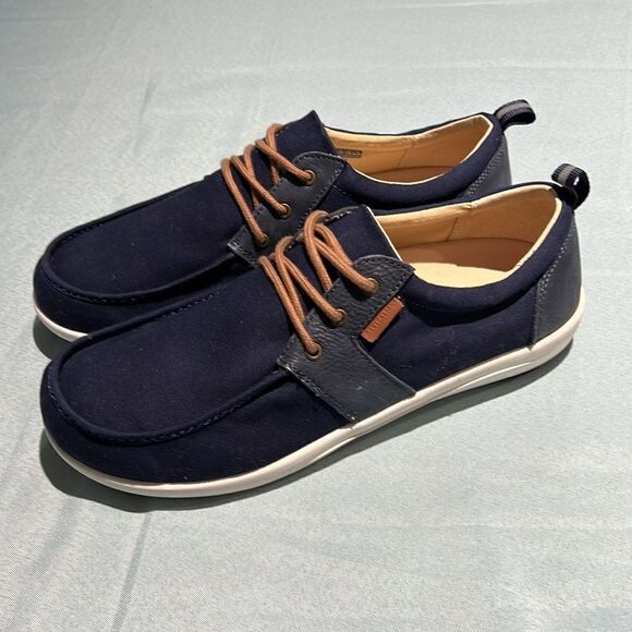 Revitalign Orthotic Shoes Brewster Canvas‎ Blue Waco Spenco size 12.5EE B37